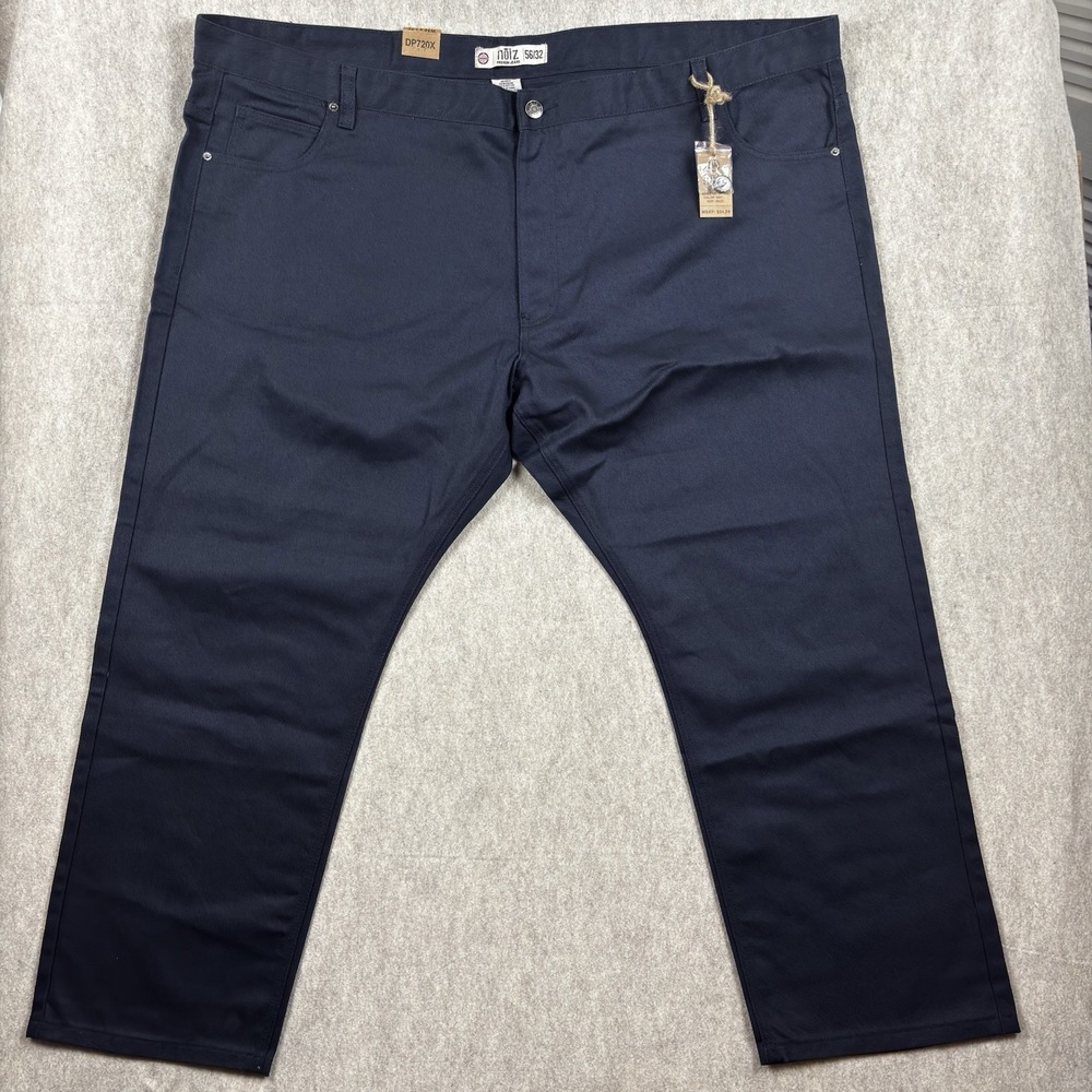 NOIZ Baggy Jeans Mens 56x32 Navy Blue Denim Straight Leg Cotton 5-Pocket NWT